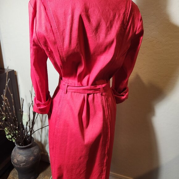 Elie Tahari Linen/Cotton Long Sleeved Dress Size 6 - Picture 6 of 7